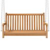 vidaXL Swing Bench Natural Teak Solid Teak Wood Standard Durable