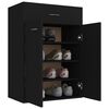vidaXL Shoe Cabinet Black 23.6x13.8x33.1" Engineered Wood