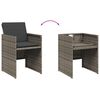 vidaXL Patio Dining Set Set of 4 Grey PE rattan 4-seater Foldable