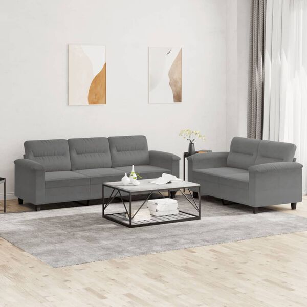 vidaXL Sofa Set Dark Grey