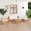 vidaXL Garden Lounge Set Cream Teak wood, Polyester fabric 7 Piece Set