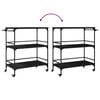 vidaXL Kitchen Trolley Black 39.6"x19.7"x41.3" Engineered Wood