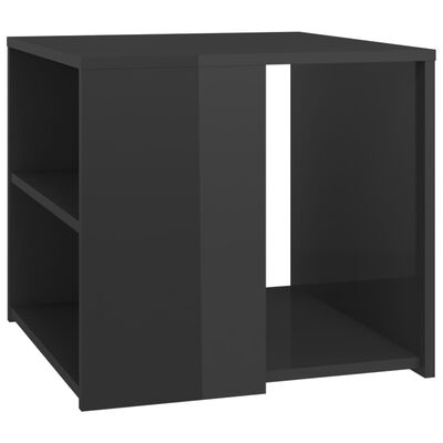 vidaXL Side Table High Gloss Gray 19.7"x19.7"x17.7" Engineered Wood