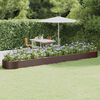 vidaXL Large Oval Garden Raised Bed Brown Powder-coated Steel Large