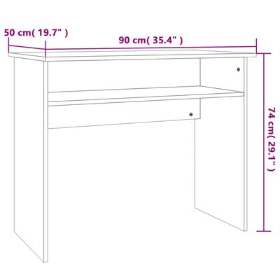 vidaXL Desk Sonoma Oak 35.4"x19.7"x29.1" Engineered Wood