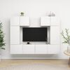 vidaXL 6 Piece TV Stand Set White Engineered Wood