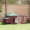 vidaXL Chicken Coop Mocha Solid Firwood, Plywood, Galvanized Steel Large