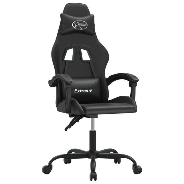 vidaXL Gaming Chair Black Faux Leather