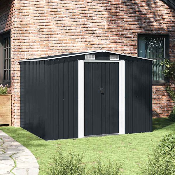 vidaXL Garden Shed Anthracite Galvanized steel 101.2x80.7x70.2 in