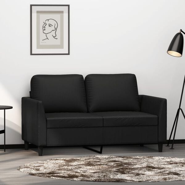 vidaXL 2-seater Sofa Black