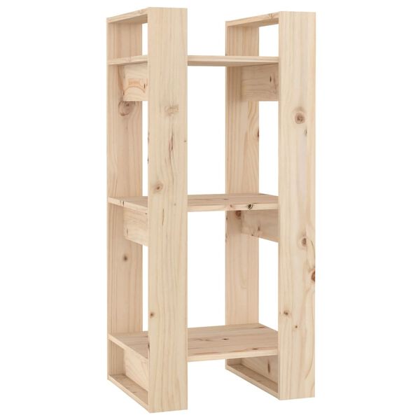 vidaXL Book Cabinet Natural Wood Solid Pine Wood Medium Storage