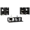 vidaXL TV Cabinet Set Wall-mounted Black Oak Engineered Wood