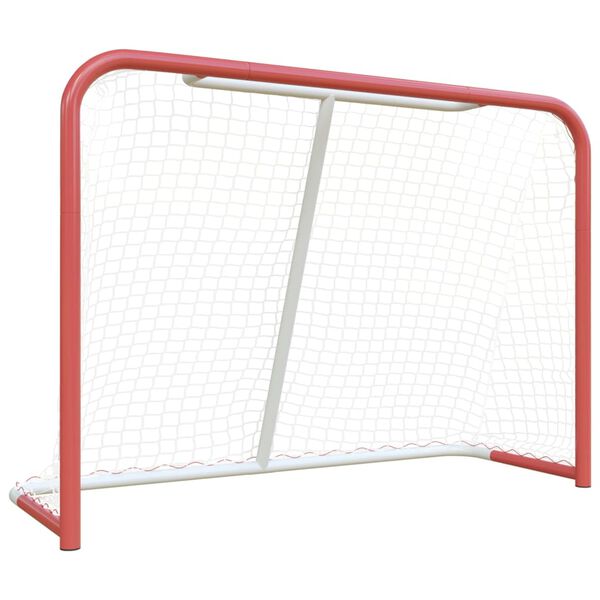 vidaXL Hockey Goal with Net Red&White 60.2x23.6x46.5" Steel&Polyester