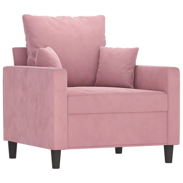vidaXL Sofa Chair Pink Velvet, Metal, Textilene, Foam Single