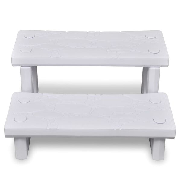 vidaXL Spa Step White Plastic Medium Reversible Spa Steps