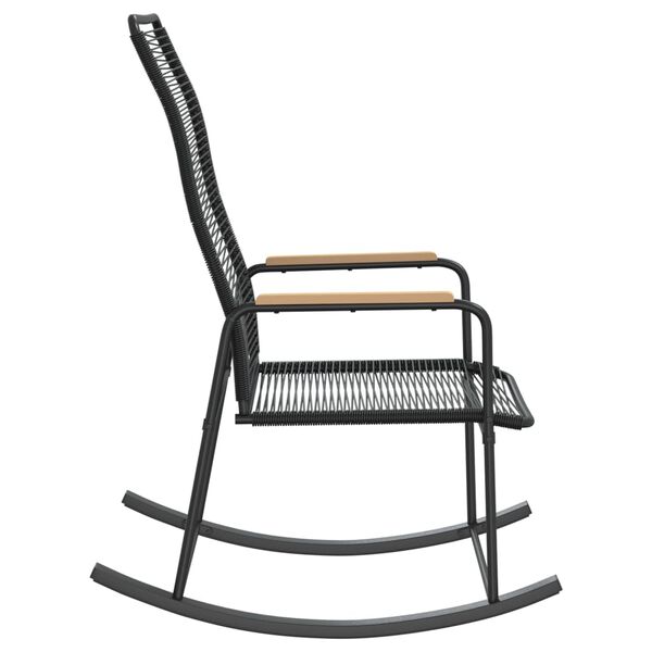 vidaXL Patio Rocking Chair Black 23.2"x31.3"x40.9" PVC Rattan