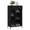 vidaXL Shoe Cabinet Black Engineered wood, iron, zinc alloy Medium