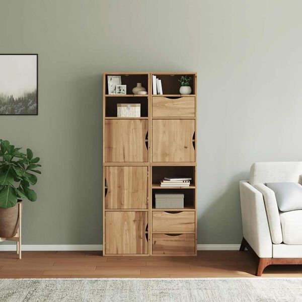 vidaXL Side Cabinet Honey Solid pine wood with a honey wax finish Medium