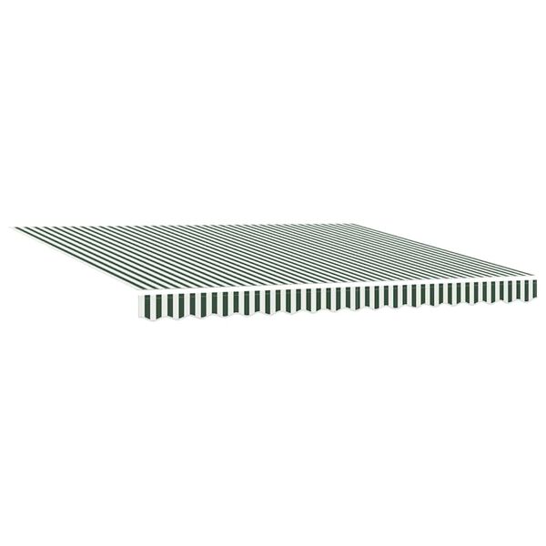 vidaXL Retractable Awning Green and white 157.48" x 118.11" Polyester