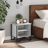 vidaXL Bedside Cabinet Gray Sonoma Engineered Wood, Metal Small