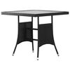 vidaXL Garden Dining Set Black Poly Rattan Medium Stackable