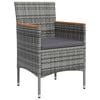 vidaXL Garden Dining Set Grey and Black