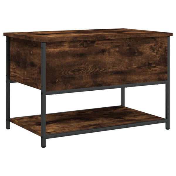 vidaXL Storage Bench Smoked Oak Engineered Wood and Metal Industrial