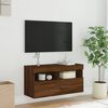 vidaXL TV Wall Cabinet Brown Oak Engineered wood Medium TV Wall Cabinet