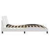 vidaXL Bed Frame White Faux leather, metal, solid pine wood, plywood
