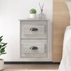 vidaXL Wall-mounted Bedside Cabinet Grey Sonoma Engineered wood Compact