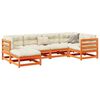 vidaXL Garden Sofa Set Wax Brown Solid Pine Wood 6-Piece Set Modular