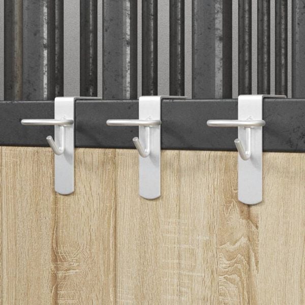 vidaXL Bucket Hook Silver Steel, Galvanized Portable Bucket Hook Other