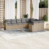 vidaXL Garden Sofa Set Beige PE rattan Large Modular Garden Sofa Set