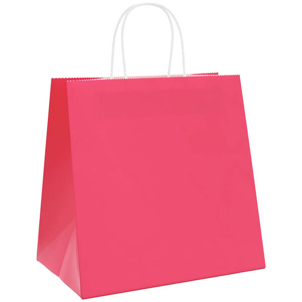vidaXL Paper Bags 250 pcs with Handles Pink 54x15x49 cm