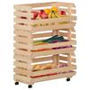 vidaXL Vegetable Trolley 22.4"x11.8"x31.5" Solid Wood Pine