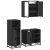vidaXL Bathroom Furniture Set Black Engineered wood, metal, glass