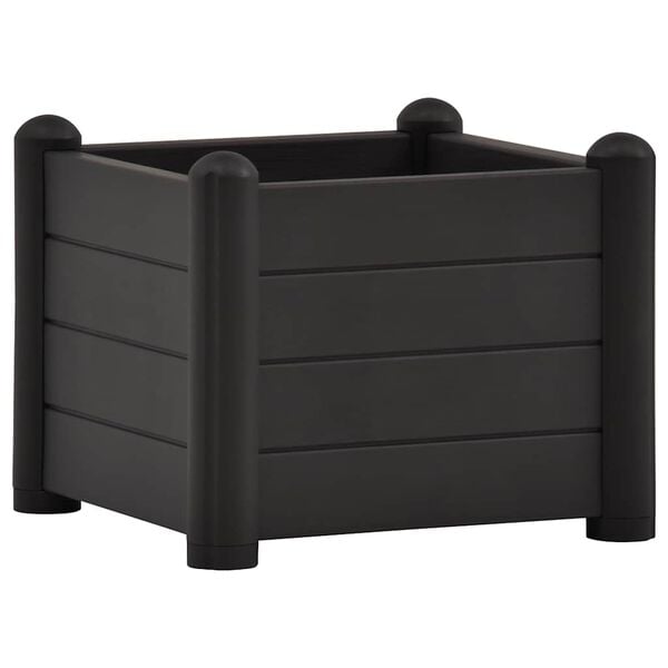 vidaXL Raised Bed Anthracite Polypropylene 16.9 x 16.9 x 13.8 in