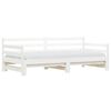 vidaXL Daybed With Trundles White Solid pinewood