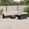 vidaXL Garden Sofa Set Black PE Rattan Large Modular Garden Sofa Set