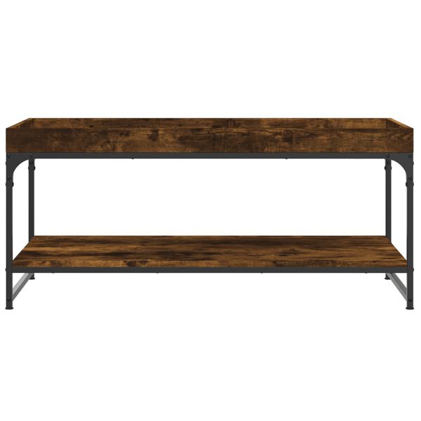 vidaXL Coffee Table Smoked Oak Engineered wood, Iron Medium Coffee Table