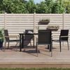 vidaXL Garden Chair Set of 4 Black Textilene, powder-coated steel, WPC