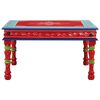 vidaXL Coffee Table Multicolor (red base) Solid Mango Wood