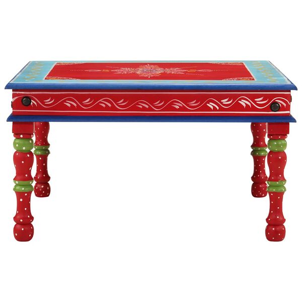 vidaXL Coffee Table Multicolor (red base) Solid Mango Wood