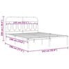 vidaXL Bed Frame Black Steel Double Bed Frame Rectangular Modern