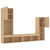 vidaXL TV Wall Unit Sonoma Oak Engineered Wood, Glass Medium