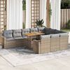 vidaXL Garden Sofa Set Beige, Light Grey