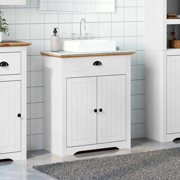 vidaXL Bathroom Sink Cabinet White and Brown