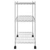 vidaXL 3-Tier Storage Rack with Wheels 23.6x13.8x31.9" Chrome 330.7 lb