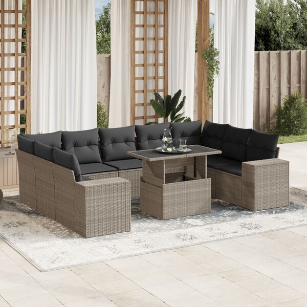 vidaXL Garden Sofa Set Light Grey