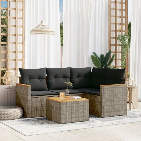 vidaXL Garden Sofa Set Grey